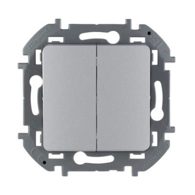 Механизм выключателя 2-кл. INSPIRIA 10А алюминий