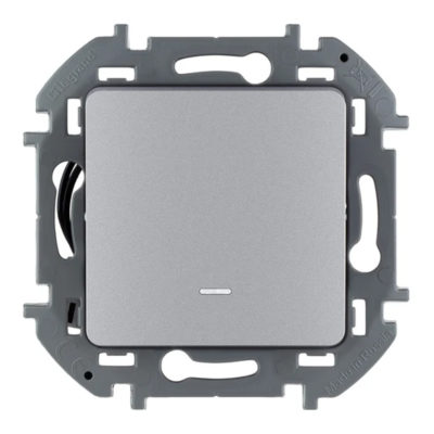 Механизм выключателя 1 кл. INSPIRIA 10A с индик./подсветкой алюминий