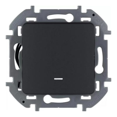 Механизм выключателя 1-кл. INSPIRIA 10А с подсвет/индикац. антрацит