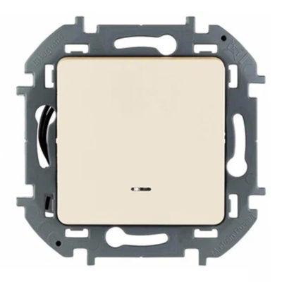 Механизм выключателя 1кл. INSPIRIA 10А с подсвет/индикац слоновая кость