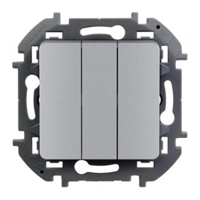 Механизм выключателя 3-кл. INSPIRIA 20A алюминий