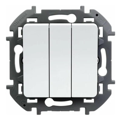 Механизм выключателя 3-кл. INSPIRIA 20A белый