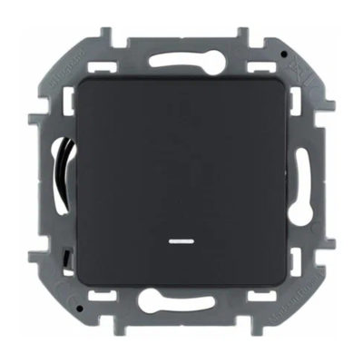 Механизм переключателя 1-кл. INSPIRIA 10А с подсвет/индикац. антрацит