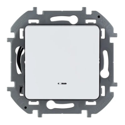 Механизм переключателя 1-кл. Inspiria 10 А с подсв./индикацией белый