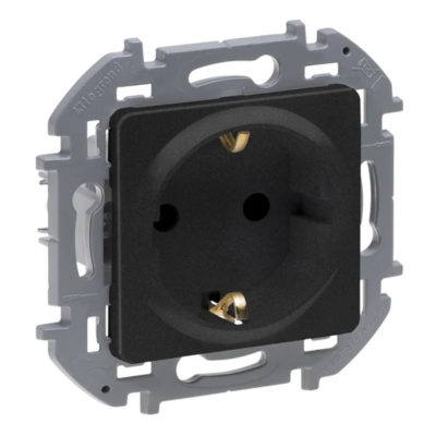 Розетка INSPIRIA 16A 250B 2*2Р+Е антрацит