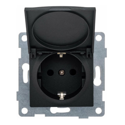 Механизм розетки 1СП 16А INSPIRIA немецк.стандарт антрацит