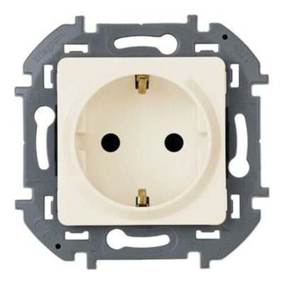 Механизм розетки 1СП INSPIRIA 16A немец.стандарт слоновая кость