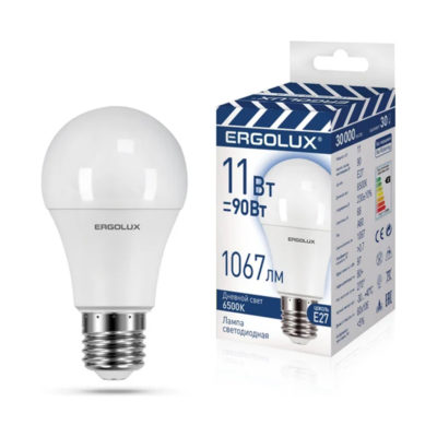 Ergolux LED-A60-11W-E27-3K Лампа светодиодн. ЛОН 11 Вт ПРОМО