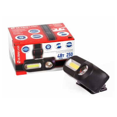 Ultraflash LED53763 Фонарь налобный аккум. черный ХРЕ+СОВ