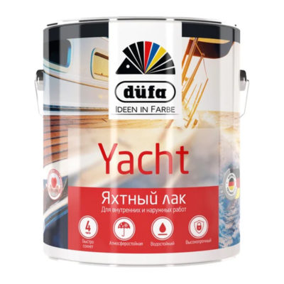Лак яхтный алкидно-полиуретановый Dufa retail Yacht полуматовый 2