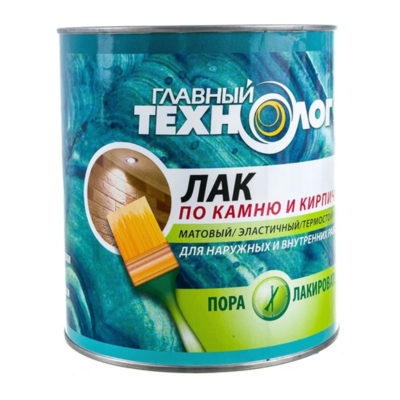 Лак по камню и кирпичу термостойкий "Главный Технолог" матовый 3л.