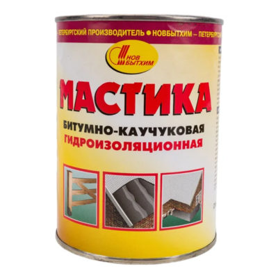 Мастика  гидроизоляционная битумная-каучуковая 1л.