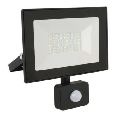 Прожектор черный с датчиком 30Вт 230В 6500К  UltrafleshLFL-3002S C02
