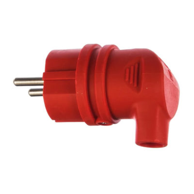 Вилка 90 град. каучук красна ЭРА V9-RED ip44