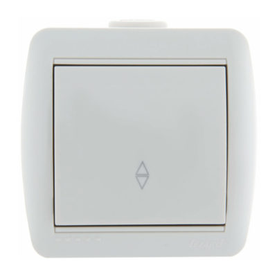 Выключатель 1ОП белый проходной с подсветкой Nata Lezard (10/120)