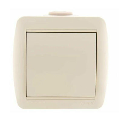Выключатель 1ОП кремовый Nata Lezard (10/120)