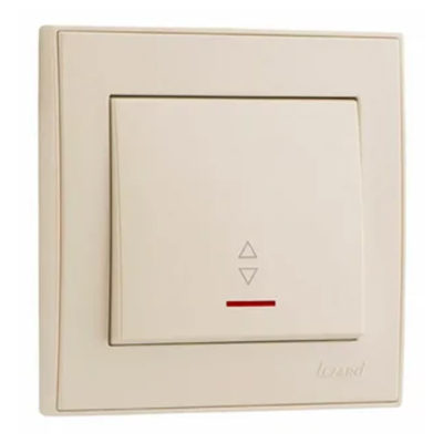 Выключатель 1СП кремовый проходной с подсветкой Mira Lezard (10/120)