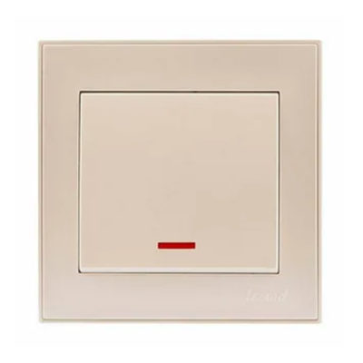 Выключатель 1СП кремовый с подсветкой Mira Lezard (10/120)
