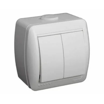 Выключатель 2ОП белый Nata Lezard (10/120)