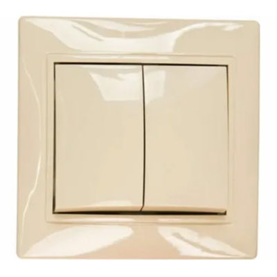 Выключатель 2СП кремовый Mira Lezard (10/120)