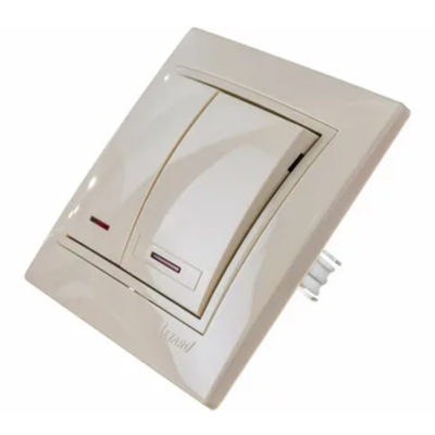 Выключатель 2СП кремовый с подсветкой Mira Lezard (10/120)