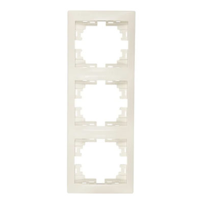 Рамка 3-я белая вертикальная б/вставки Mira Lezard (10/120)