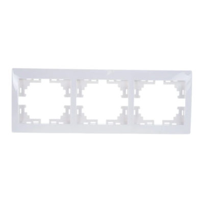 Рамка 3-я белая горизонтальная без вставки Mira Lezard (10/120)