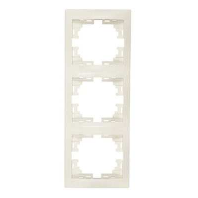 Рамка 3-я кремовая вертикальная без вставки Mira Lezard (10/120)