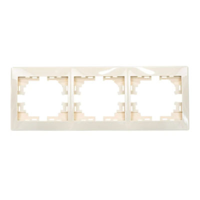 Рамка 3-я кремовая горизонтальная без вставки Mira Lezard (10/120)