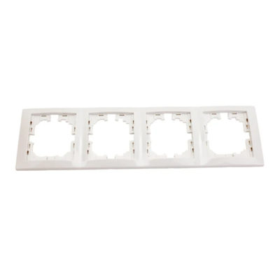 Рамка 4-я белая вертикальная б/вставки Mira Lezard (10/120)