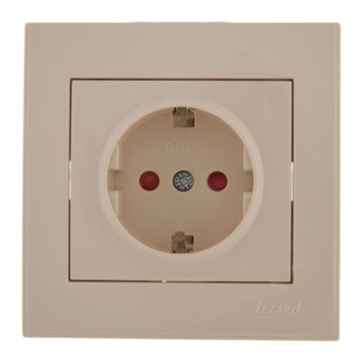 Розетка 1СП с/з белая с защитой от детей керамика Mira Lezard (10/120)