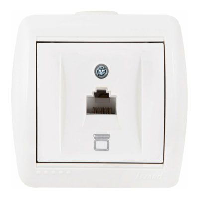 Розетка CAT5e белая Nata Lezard (10/120)
