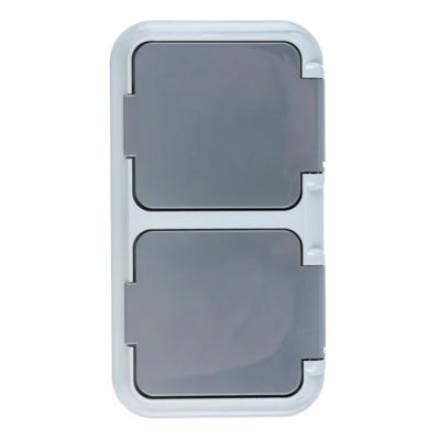 РА16-303(03) Розетка 2ОП с крышкой с/з серая 16А IP54 ПРАЛЕСКА АКВА