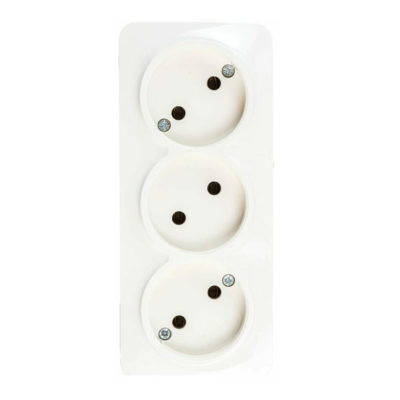 Розетка 3ОП б/з слоновая кость IONICH (ivory) (еврослот) UNIVersal