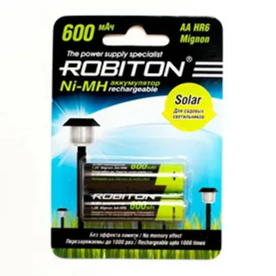 Аккумулятор 600МНАА-2 2BL 2 на блистере SOLAR ROBITON