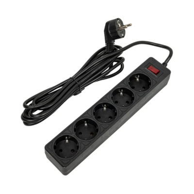 Удлинитель с сетевым фильтром 5*3 м с/з с предохранителем КОСМОС