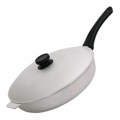 Сковорода алюм. литая 240*60мм с крышкой и пласт. ручкой Биол