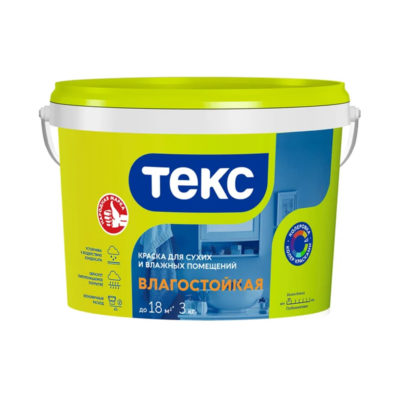 Краска в/д УНИВЕРСАЛ влагостойкая 3 кг ТЕКС