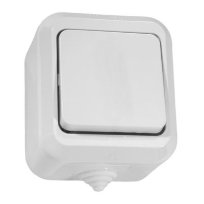 Выключатель белый 1 клав. IP44 Makel