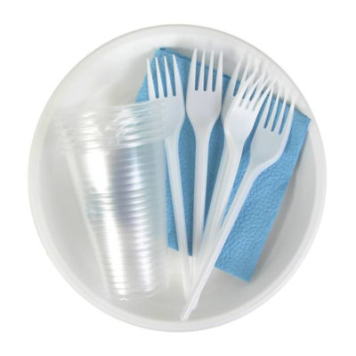 Посуда одноразовая  6 персон  ( вилки + стаканы+тарелки+ салфетки) ЮНАБ 2013