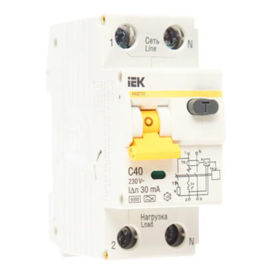 Выключатель дифф. тока УЗО 2Р 40А 30мА IEK
