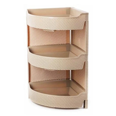 Этажерка угловая 3 секции пластик (кофе)