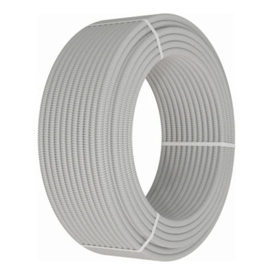 Труба гофрированная с зондом 20 мм СЕРАЯ (бухта 100 м)