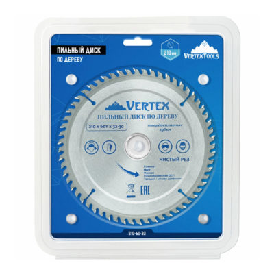 Пильный диск по дереву 210*36Т*32/30 VERTEXTOOLS