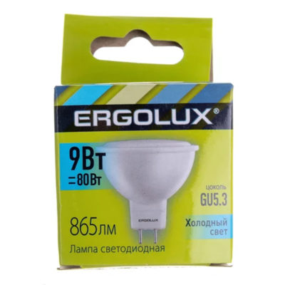 Ergolux LED-JCDR-9W-GU5.3-4K Лампа светодиод. 9 Вт 4500К