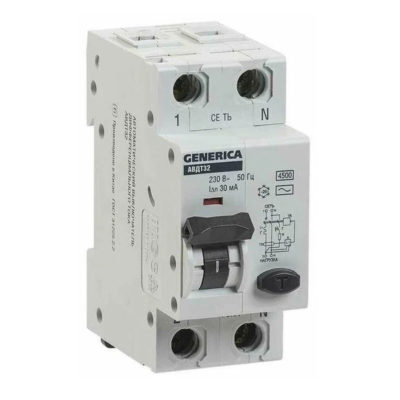 Автомат выключатель дифф.тока АВДТ 32 С32 GENERIKA