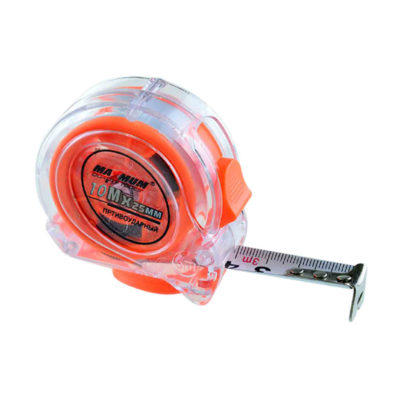 Рулетка противоударная прозрачная 3 м