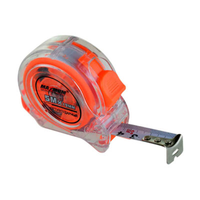 Рулетка противоударная прозрачная 5 м