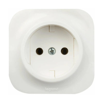 Розетка 1ОП Quteo 16A IP20 б/з без шторок белая