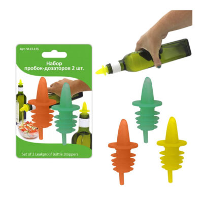 Набор пробок дозатор с крышкой 2шт. 3цв.
